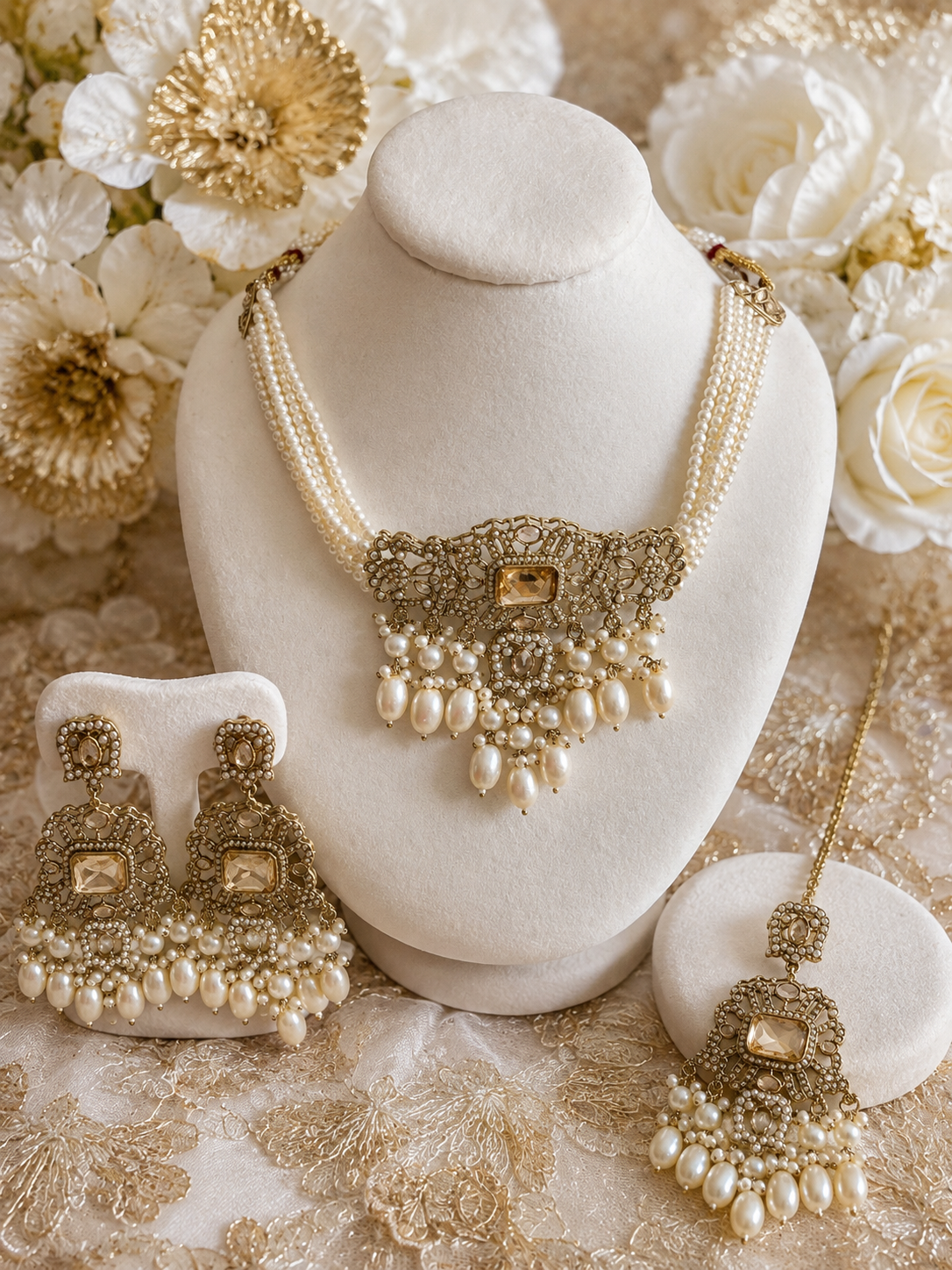 Elegant Pearl  Jewelry Set
